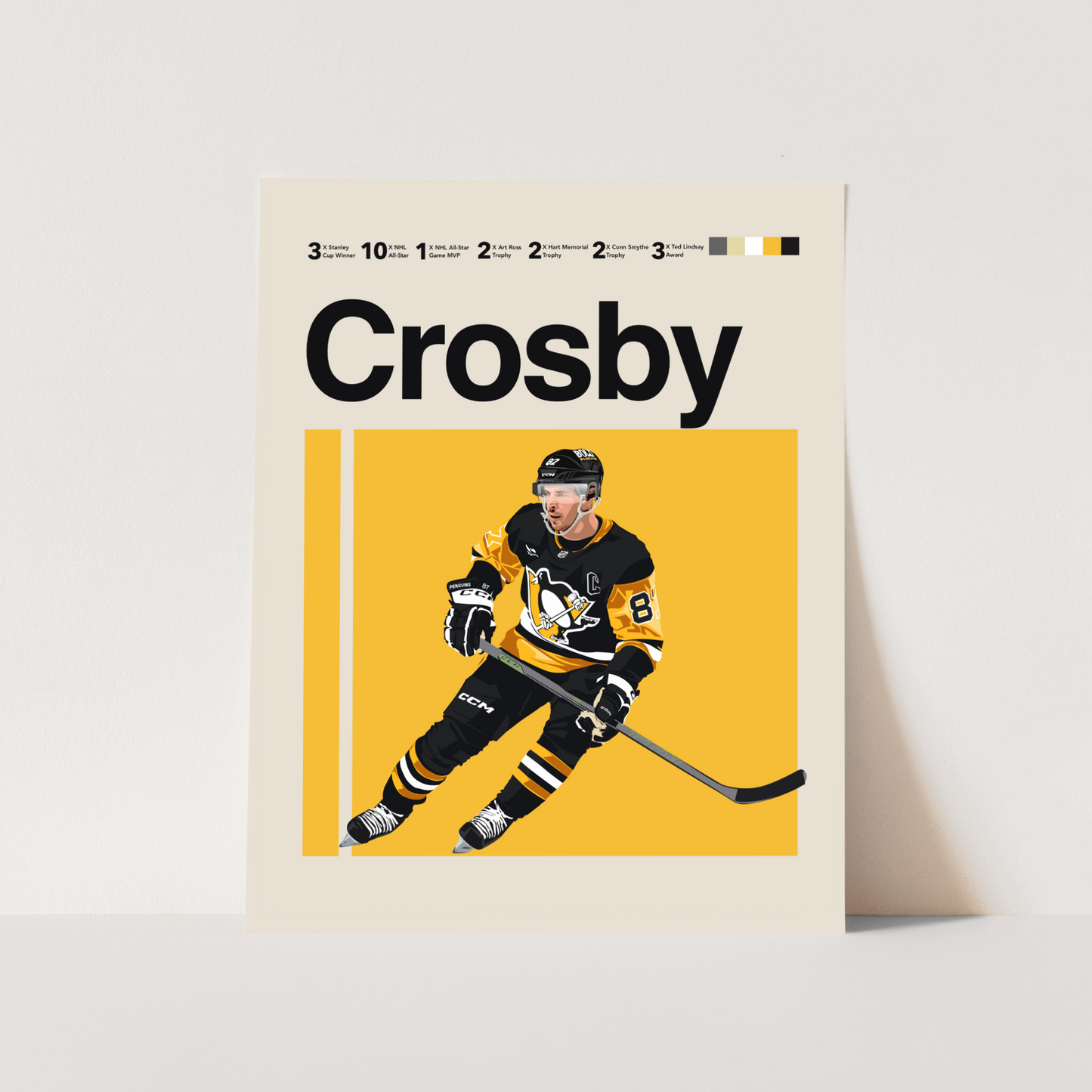 Sidney Crosby Classic Matte Poster featuring a portrait of the hockey player in action.