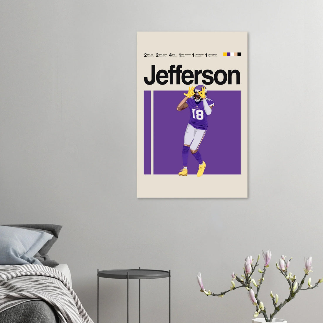 Modern minimalist Justin Jefferson poster