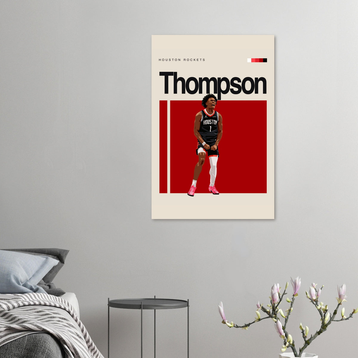 A R. Thomson Poster Amen Thompson Poster | Modern Rockets NBA Wall Art – ShootYourShotArt
