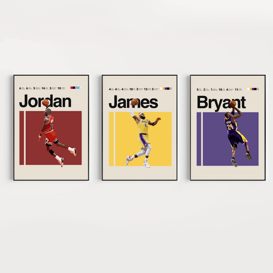 Lebron James, Michael Jordan and Kobe Bryant POSTER