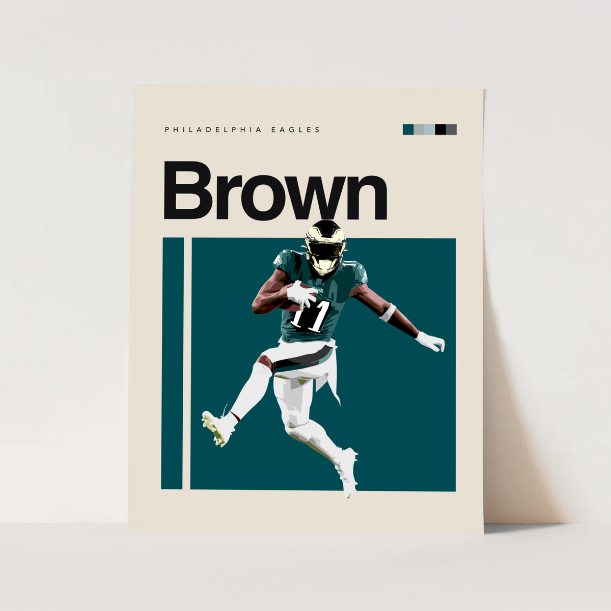 A.J. Brown Poster | Modern Eagles NFL Digital Art – ShootYourShotArt