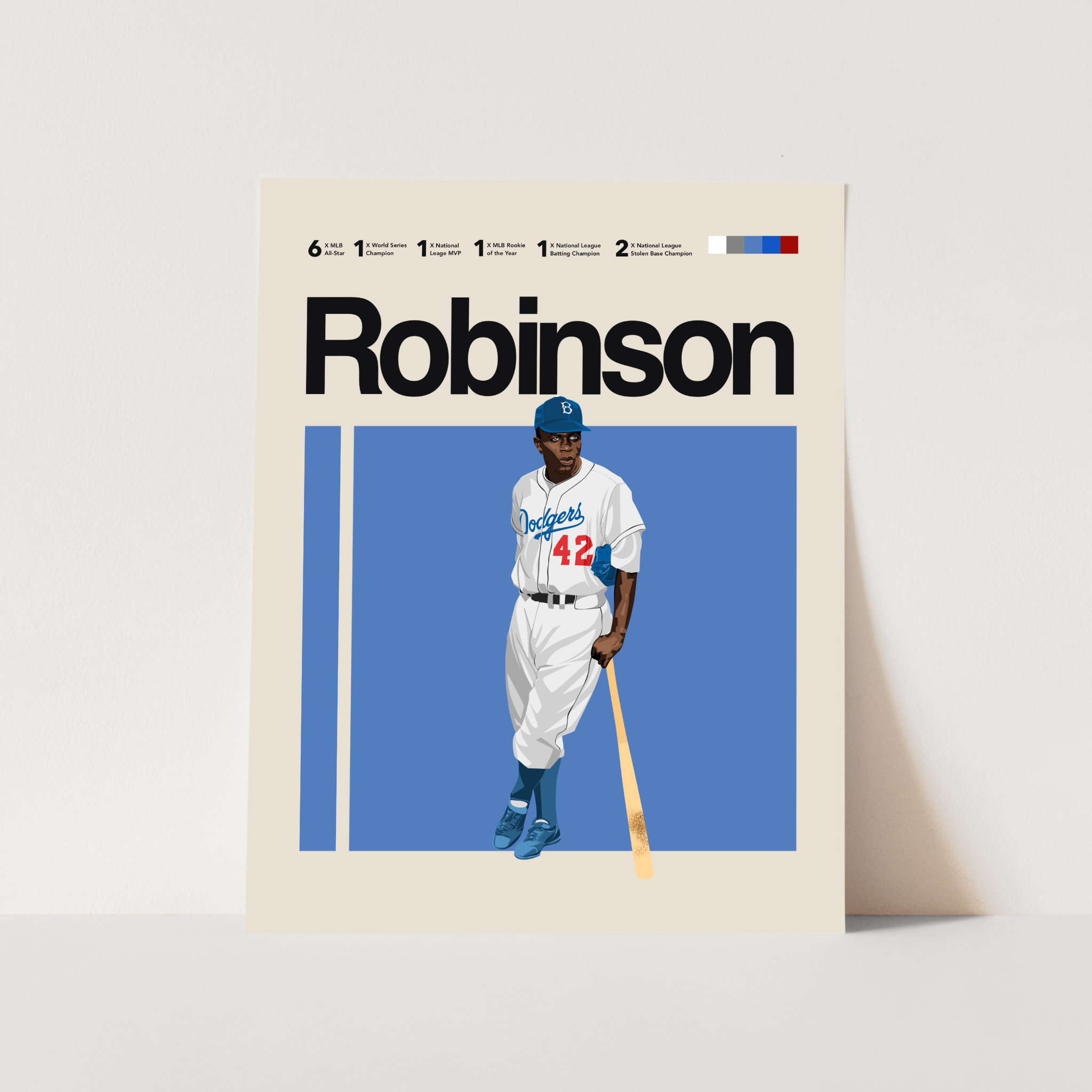 Jackie Robinson Digital Poster | Modern Dodgers MLB Art – ShootYourShotArt