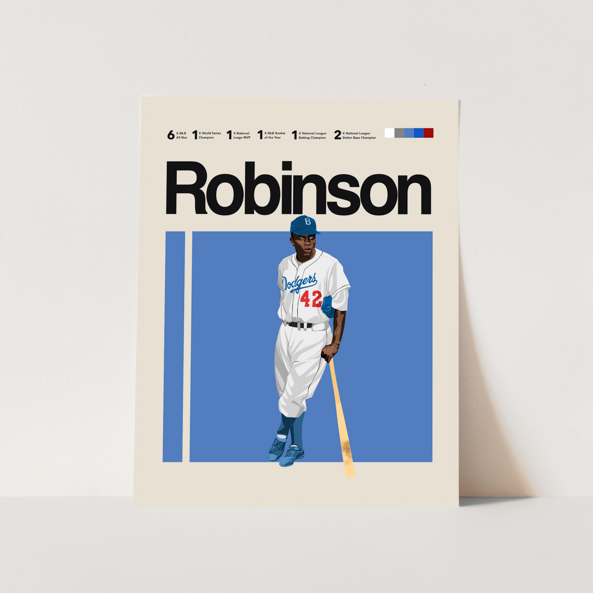 Jackie Robinson Digital Poster | Modern Dodgers MLB Art – ShootYourShotArt