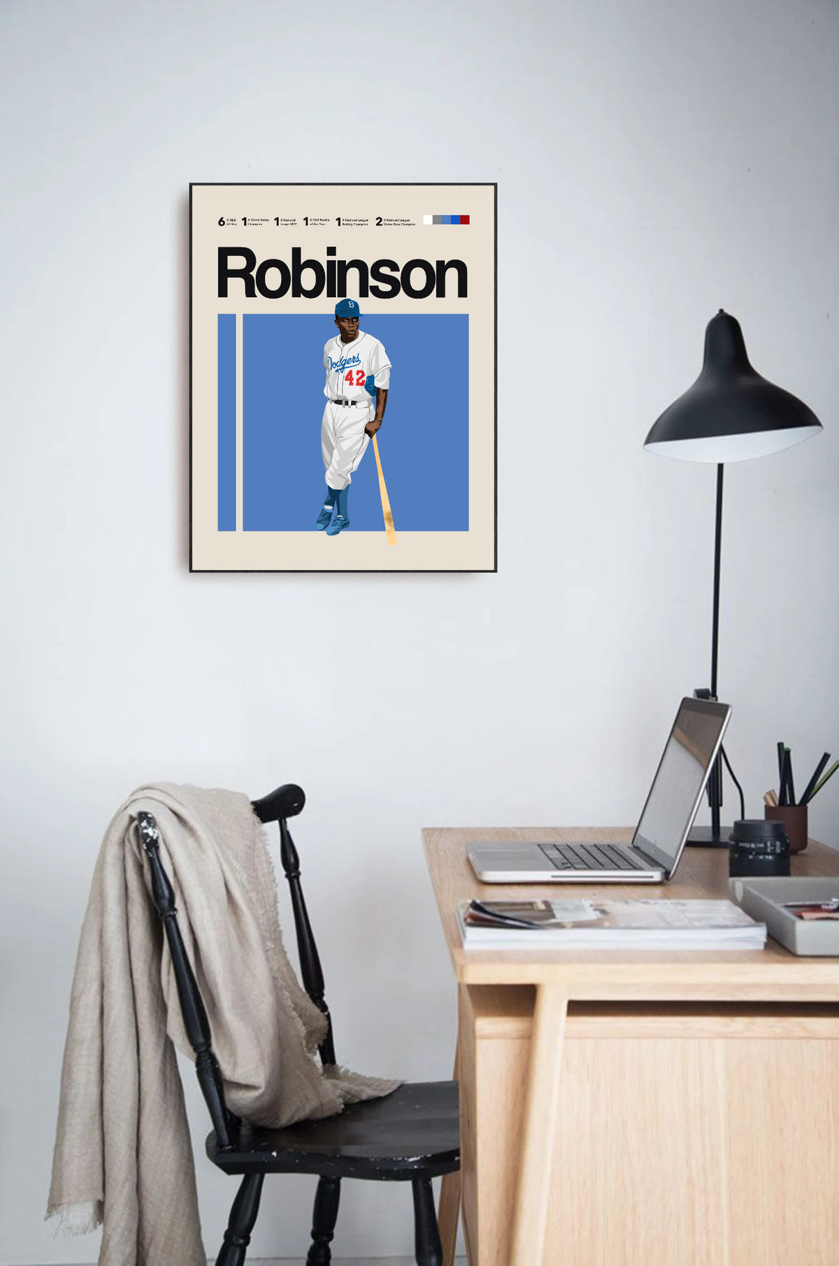 Jackie Robinson Digital Poster | Modern Dodgers MLB Art – ShootYourShotArt