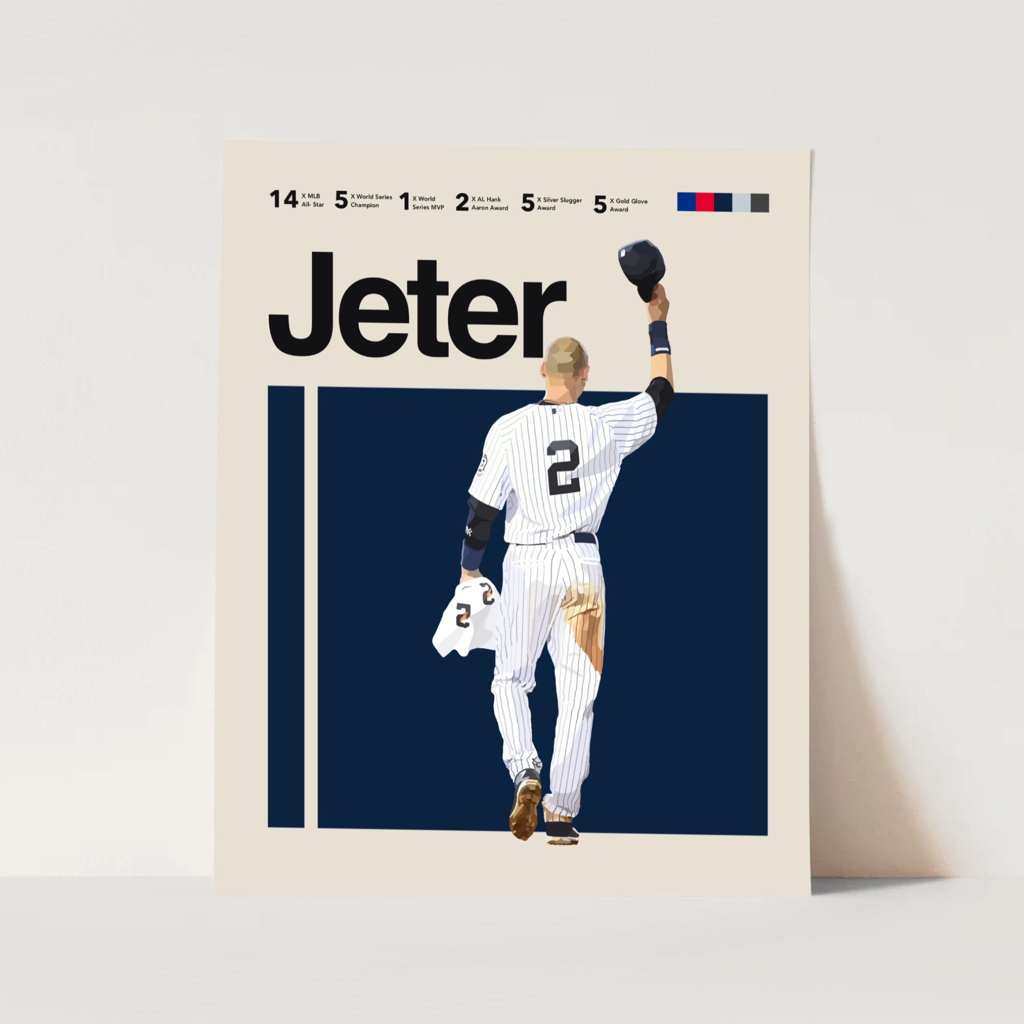 Jeter Graphic Lettering Derek Jeter Digital Poster | Modern Yankees MLB Wall Art – ShootYourShotArt
