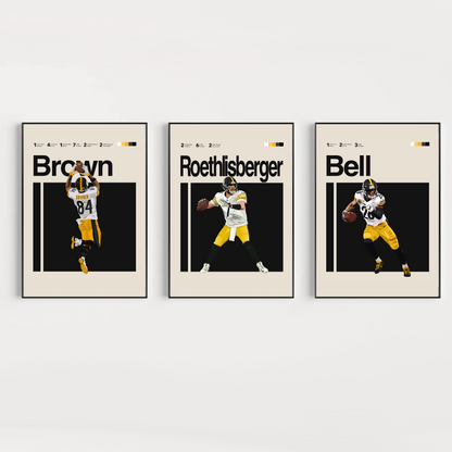 Pittsburgh Steelers Football Bundle | Bell, Roethlisberger, and Brown