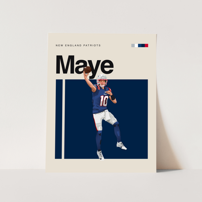 Drake Maye Classic Matte Poster